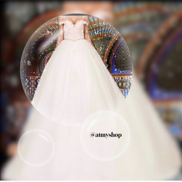 💲Sale💲 OFF SHOULDER BEADED LACE BODICE GOWN 💗 - Picture 5 of 8